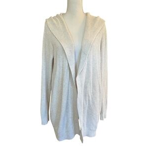 Talula Looshen Hooded Angora Cashmere Blend Open Cardigan Sweater